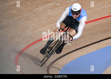 Izu, Japon. 04e août 2021. Cyclisme : Jeux Olympiques, cyclisme sur piste, sprint individuel, hommes, qualification, À l'Izu Velodrome. Nick Wammes du Canada. Credit: Sebastian Gollnow/dpa/Alay Live News Banque D'Images