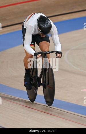 Izu, Japon. 04e août 2021. Cyclisme : Jeux Olympiques, cyclisme sur piste, sprint individuel, hommes, qualification, À l'Izu Velodrome. Credit: Sebastian Gollnow/dpa/Alay Live News Banque D'Images