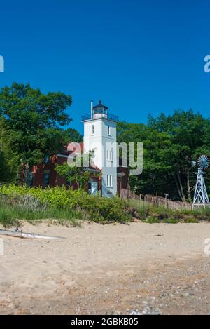 Phare - 40 Mile point, Rogers City Michigan États-Unis Banque D'Images