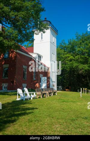 Phare - 40 Mile point, Rogers City Michigan États-Unis Banque D'Images