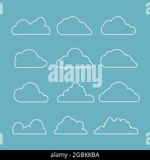 Nuages blancs sur fond bleu. Vecteur de brut Illustration de Vecteur