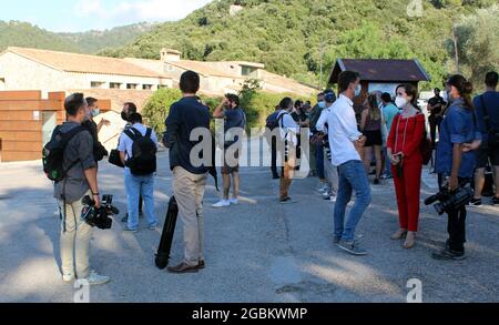 Palma Mallorca, Espagne. 04e août 2021. Atmosphère à Lluc à Palma de Majorque en attente de la visite de sa majesté, les rois d'Espagne crédit: CORDO PRESSE/Alamy Live News Banque D'Images