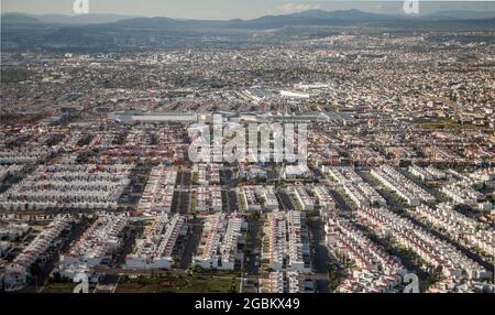 Développement urbain et logement Central Mexico aérien Banque D'Images