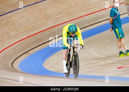 Shizuoka, Japon. 4 août 2021. Nathan Hart (AUS) Cyclisme : qualification de sprint masculin lors des Jeux Olympiques de Tokyo 2020 au Vélodrome d'Izu à Shizuoka, Japon . Credit: Shuraro Mochizuki/AFLO/Alamy Live News Banque D'Images