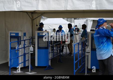 Shizuoka, Japon. 4 août 2021. Entrée Vélodrome Vélodrome : qualification de sprint masculin lors des Jeux Olympiques de Tokyo 2020 au Vélodrome d'Izu à Shizuoka, Japon . Credit: Shuraro Mochizuki/AFLO/Alamy Live News Banque D'Images