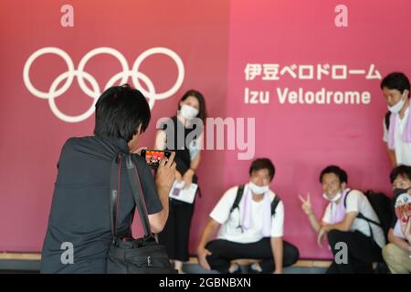 Shizuoka, Japon. 4 août 2021. Amateurs de cyclisme Cyclisme : qualification de sprint masculin lors des Jeux Olympiques de Tokyo 2020 au Vélodrome d'Izu à Shizuoka, Japon . Credit: Shuraro Mochizuki/AFLO/Alamy Live News Banque D'Images