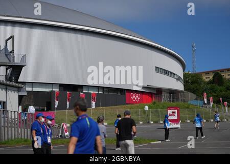 Shizuoka, Japon. 4 août 2021. Vue extérieure Cyclisme : qualification de sprint masculin lors des Jeux Olympiques de Tokyo 2020 au Vélodrome d'Izu à Shizuoka, Japon . Credit: Shuraro Mochizuki/AFLO/Alamy Live News Banque D'Images