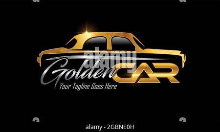 Illustration vectorielle du logo Golden Classic car Illustration de Vecteur