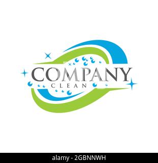 Illustration vectorielle du logo Wash and Clean Illustration de Vecteur