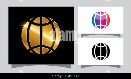 Illustration vectorielle du signe vectoriel du globe doré Illustration de Vecteur