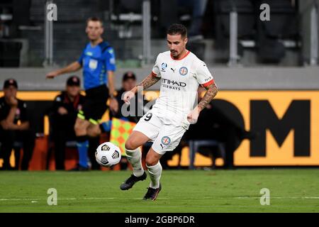 SYDNEY, AUSTRALIE - 02 MARS : Jamie Maclaren, de Melbourne City, contrôle le ballon lors du match de football Hyundai A-League entre le Western Sydney Wanderers FC et le Melbourne City FC le 02 mars 2021 au Bankwest Stadium de Sydney, en Australie. Crédit : Steven Markham/Speed Media/Alay Live News Banque D'Images