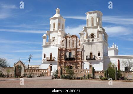 Géographie / Voyage, Etats-Unis, Arizona, Tucson, mission San Xavier del bac (1797), DROITS-SUPPLÉMENTAIRES-AUTORISATION-INFO-NON-DISPONIBLE Banque D'Images