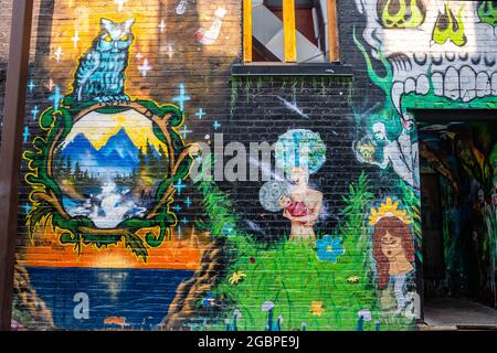 Boise, ID, Etats-Unis - 25 juillet 2021 : la galerie Freak Alley Banque D'Images