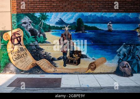 Boise, ID, Etats-Unis - 25 juillet 2021 : la galerie Freak Alley Banque D'Images