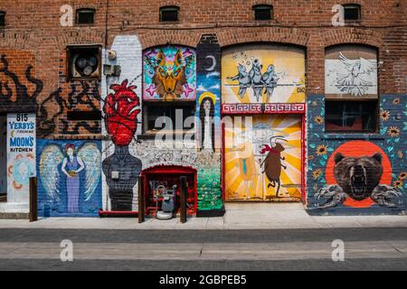 Boise, ID, Etats-Unis - 25 juillet 2021 : la galerie Freak Alley Banque D'Images