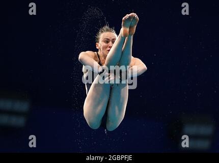 Lois Toulson en Grande-Bretagne lors de la finale de la plate-forme du 10m féminin au Centre aquatique de Tokyo, le treizième jour des Jeux Olympiques de Tokyo en 2020 au Japon. Date de la photo: Jeudi 5 août 2021. Banque D'Images