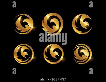 Illustration vectorielle du signe vectoriel Golden Circle Eagle Illustration de Vecteur