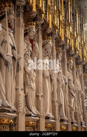 Écran des Saints à l'entrée au chœur à York Minster, York - Royaume-Uni Banque D'Images