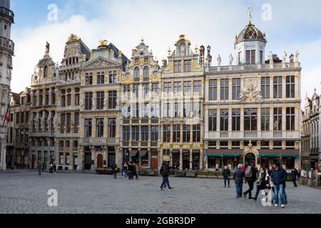 Géographie / Voyage, Belgique, Bruxelles, Grand-place, marché de Grote, guild houses, guildhall, DROITS-SUPPLÉMENTAIRES-AUTORISATION-INFO-NON-DISPONIBLE Banque D'Images