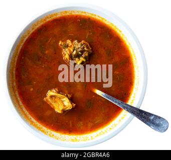 Soupe kharcho traditionnelle géorgienne Banque D'Images