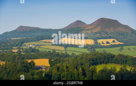 Une vue sur les collines d'Eildon de Scott’s View in the Scottish Borders.Scotland, UK photo Phil Wilkinson / Alay Banque D'Images