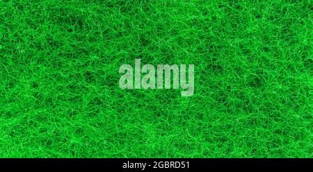 Bannière de texture à motif éponge en fibre verte, fond vert abstrait de la surface Banque D'Images