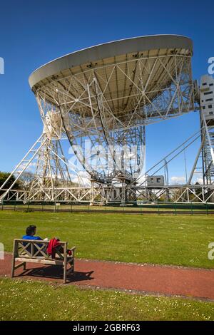 Royaume-Uni, Angleterre, Cheshire, Goostrey, Université de Manchester, Jodrell Bank, le radiotélescope Lovell Banque D'Images