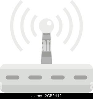 Icône de rayonnement du routeur WiFi. Illustration plate de l'icône de vecteur de rayonnement du routeur wifi isolée sur fond blanc Illustration de Vecteur