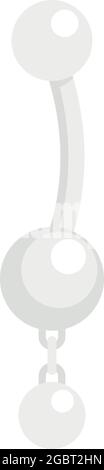 Icône Perle Percing. Illustration plate de l'icône de vecteur perceur de perle isolée sur fond blanc Illustration de Vecteur