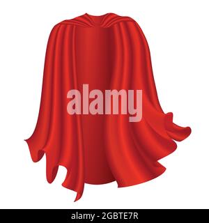 cap rouge sur fond blanc. Superhéros satin cloak. Illustration vectorielle Illustration de Vecteur