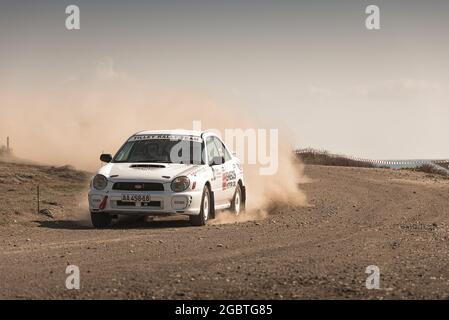 Mandria, Paphos District, Chypre - 11 novembre 2018 : Subaru Impreza STI N8 au Paphos Auto Rally Sprint Banque D'Images