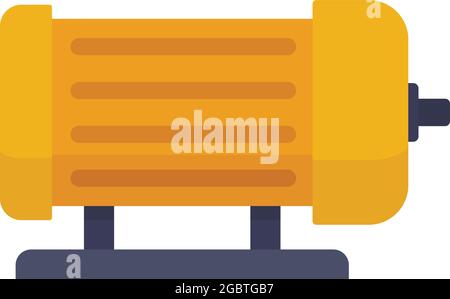 Icône de moteur électrique industriel. Illustration plate de l'icône vecteur de moteur électrique industriel isolée sur fond blanc Illustration de Vecteur