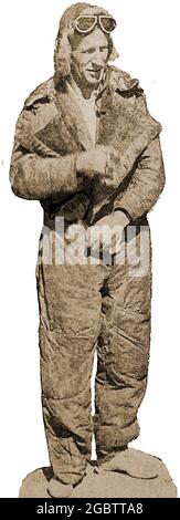 Premiers jours de vol . Un vieux portrait de Sir Kingsford-Smith, Angleterre, au pilote australien 1933. Sir Charles Edward Kingsford Smith, MC, AFC ( 1897 – 1935), connu par ses amis sous le nom de Smithy (son vrai nom de famille), était un ancien aviateur australien. Il a effectué le premier vol transpacifique des États-Unis vers l'Australie en 1928 et d'autres vols notables. En partenariat avec Charles Ulm, Kingsford Smith a créé Australian National Airways en 1929. L'aéroport de Sydney a été nommé en son honneur. Un certain nombre d'avions portent également son nom et il est classé comme un héros national australien. Banque D'Images