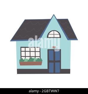 Jolie maison colorée vecteur coloré illustration plate pépinière petite maison Illustration de Vecteur