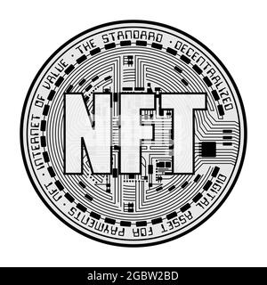 NFT Crypto coin Illustration de Vecteur