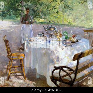 Heure du petit déjeuner par Hanna Hirsch-Pauli (1864-1940), huile sur toile, 1887 Banque D'Images