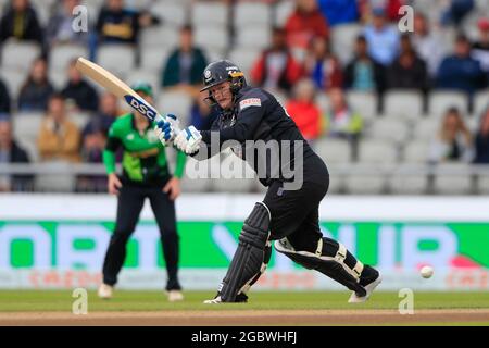 Manchester, Royaume-Uni. 05 août 2021. Lizelle Lee batting pour les originaux de Manchester à Manchester, Royaume-Uni le 8/5/2021. (Photo de Conor Molloy/News Images/Sipa USA) crédit: SIPA USA/Alay Live News Banque D'Images