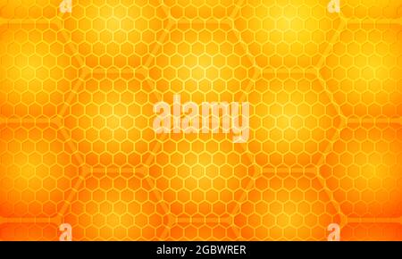 Nid d'abeilles à la ruche de miel jaune. Texture des cellules hexagonales. Grille en nid d'abeille. Illustration vectorielle. Illustration de Vecteur
