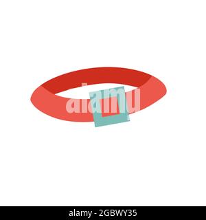 Collier pour chien ou chat. Accessoires pour animaux de compagnie. Concept de boutique. Illustration de Vecteur