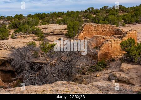 Horseshoe House à Hovenweep National Monument, Colorado, États-Unis Banque D'Images