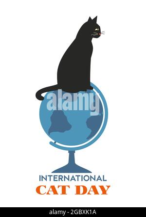 Journée internationale du chat Illustration de Vecteur