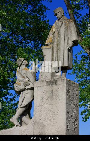 Monument à la première Guerre mondiale Paul André Marie Maistre (1858-1922) à Abalain-Saint-Nazaire (pas-de-Calais), France Banque D'Images