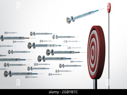 Médecine spécialisée et médicaments ciblés comme traitement pharmaceutique de niche ou thérapie précise et thérapies ciblées. Banque D'Images