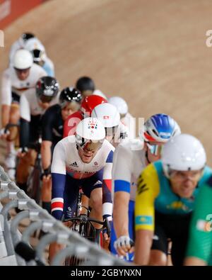 Tokyo, Kanto, Japon. 5 août 2021. Matthew Walls (GBR) est en compétition dans l'omnium masculin lors des Jeux Olympiques d'été de Tokyo 2020 à Izu Velodrome. (Credit image: © David McIntyre/ZUMA Press Wire) Credit: ZUMA Press, Inc./Alamy Live News Banque D'Images