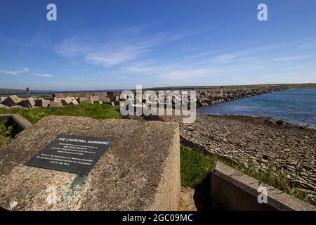 Les barrières de Churchill à Orkney, en Écosse, au Royaume-Uni Banque D'Images