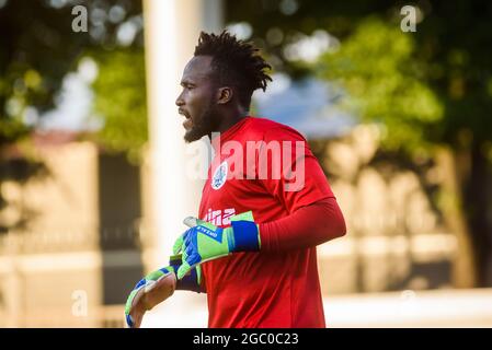 RIGA, LETTONIE. 5 août 2021. UEFA Europa Conference League troisième partie de qualification entre LE FC DE RIGA et les Hiberniens. Banque D'Images