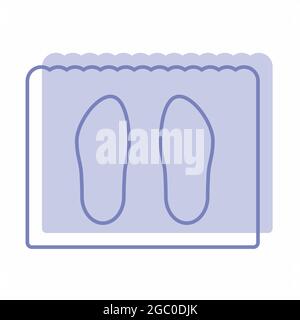 Motif vectoriel de tapis de chaussures - style Twins - illustration simple. Contour modifiable. Modèle de conception vector.Outline style design.Vector Graphic illustrati Illustration de Vecteur