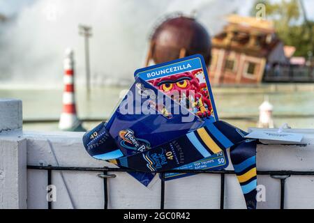 Promenade en bateau à marée Wave, parc à thème Thorpe Park Banque D'Images