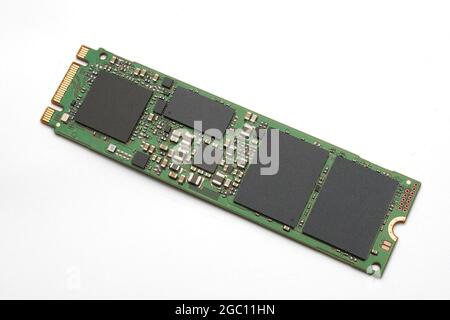 m.2 disque dur ssd (ssd) sur fond blanc Banque D'Images