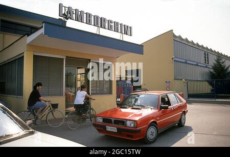 Usine Lamborghini à Sant'Agata Bolognese Italie 1988 Banque D'Images